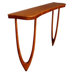 Wall Console Midcentury Attributed to Cesare Lacca in Wood Oak, 1960s