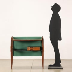 Wall Console Teak Veneer, Italy, 1960s