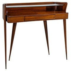 Console murale avec étagère en verre, Italie, milieu du XXe siècle