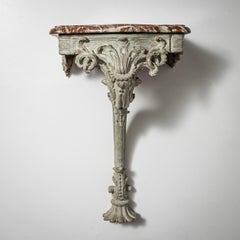 Wall Console with Red Marble Top, Probably France, 2nd Half 18th Century