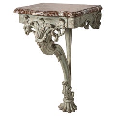 Wall Console with Red Marble Top, Probably France, 2nd Half 18th Century