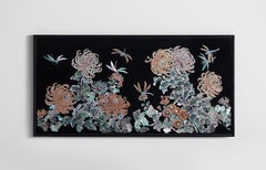 Décor mural Peinture artisanale sur panneau de bois par Arijian Chrysanthemum 03