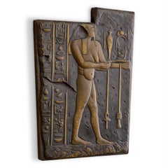 Wall Decoration, Bas Relief in Patinated Bronze in the Taste of Ancient Egypt.