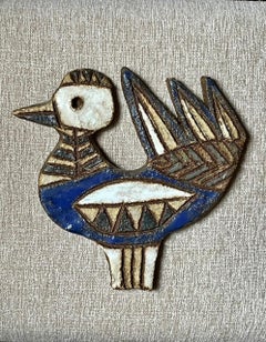 Wanddekoration aus Keramik: „Vogel“. Vallauris „Les Argonautes“ Vallauris.