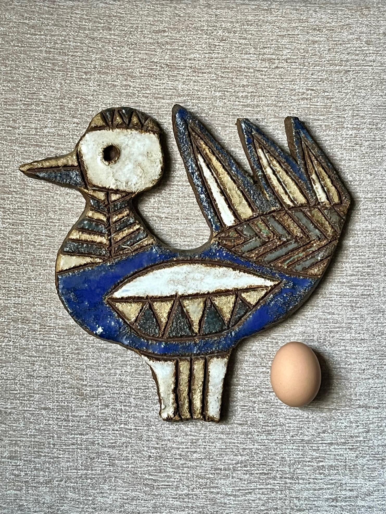 Wanddekoration aus Keramik: „Vogel“. Vallauris „Les Argonautes“ Vallauris. im Angebot 2