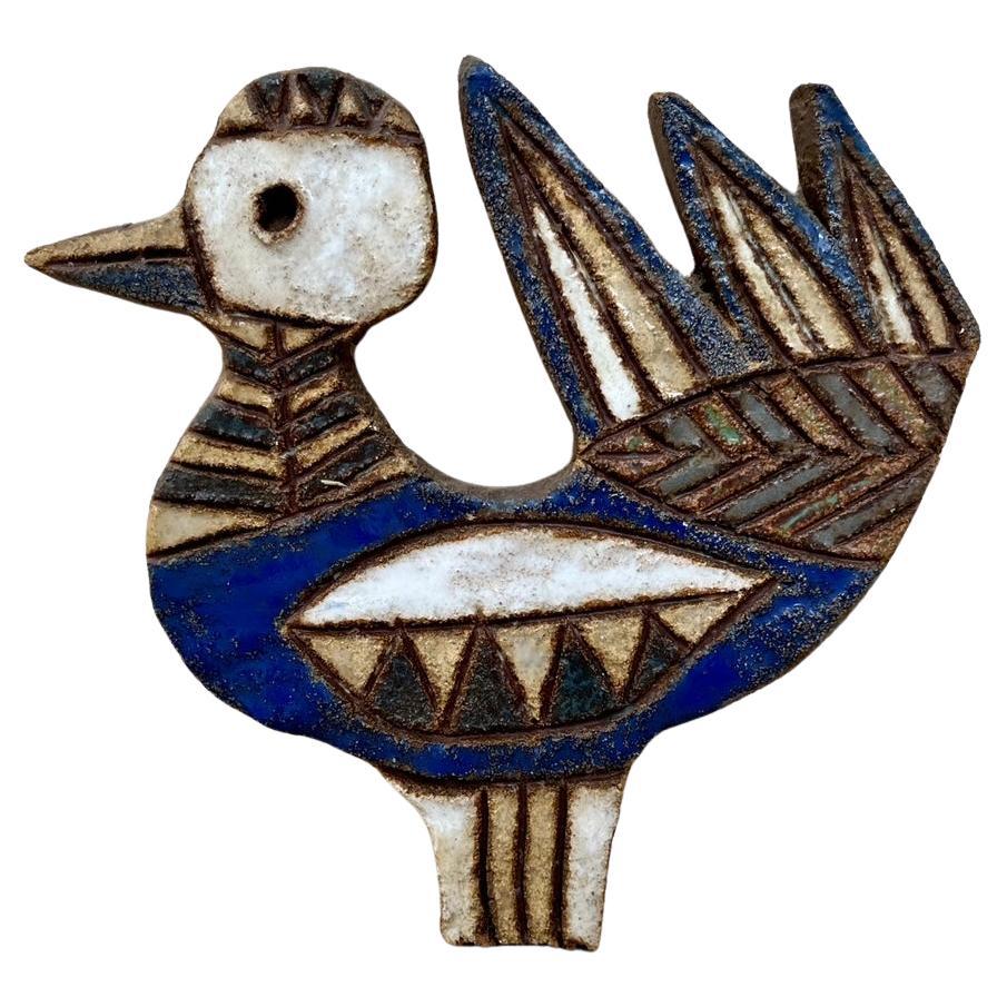 Wanddekoration aus Keramik: „Vogel“. Vallauris „Les Argonautes“ Vallauris.
