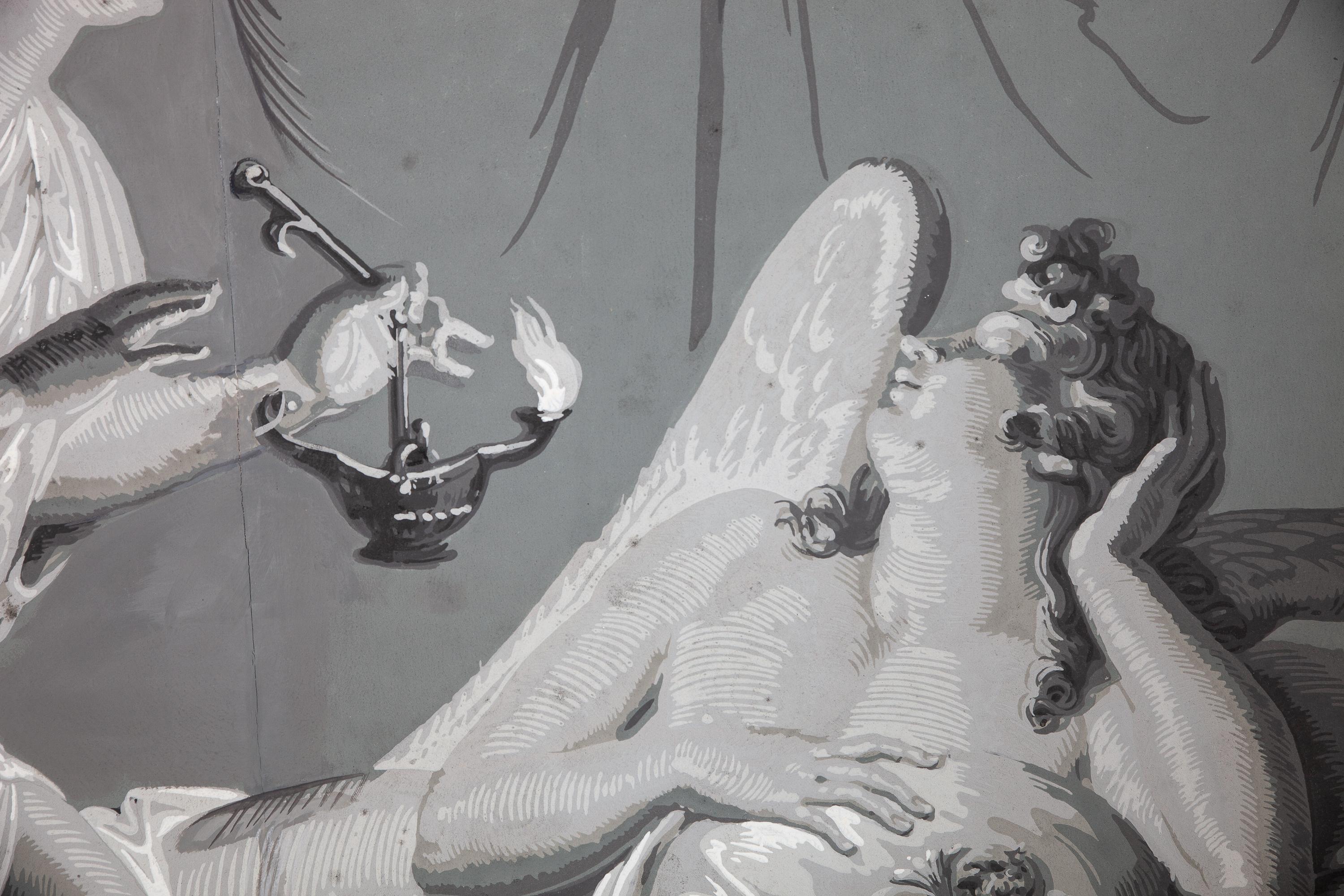 Decoración mural 'En Grisaille' de Dufour, París, Francia, Siglo XIX en Bueno estado para la venta en Rome, IT