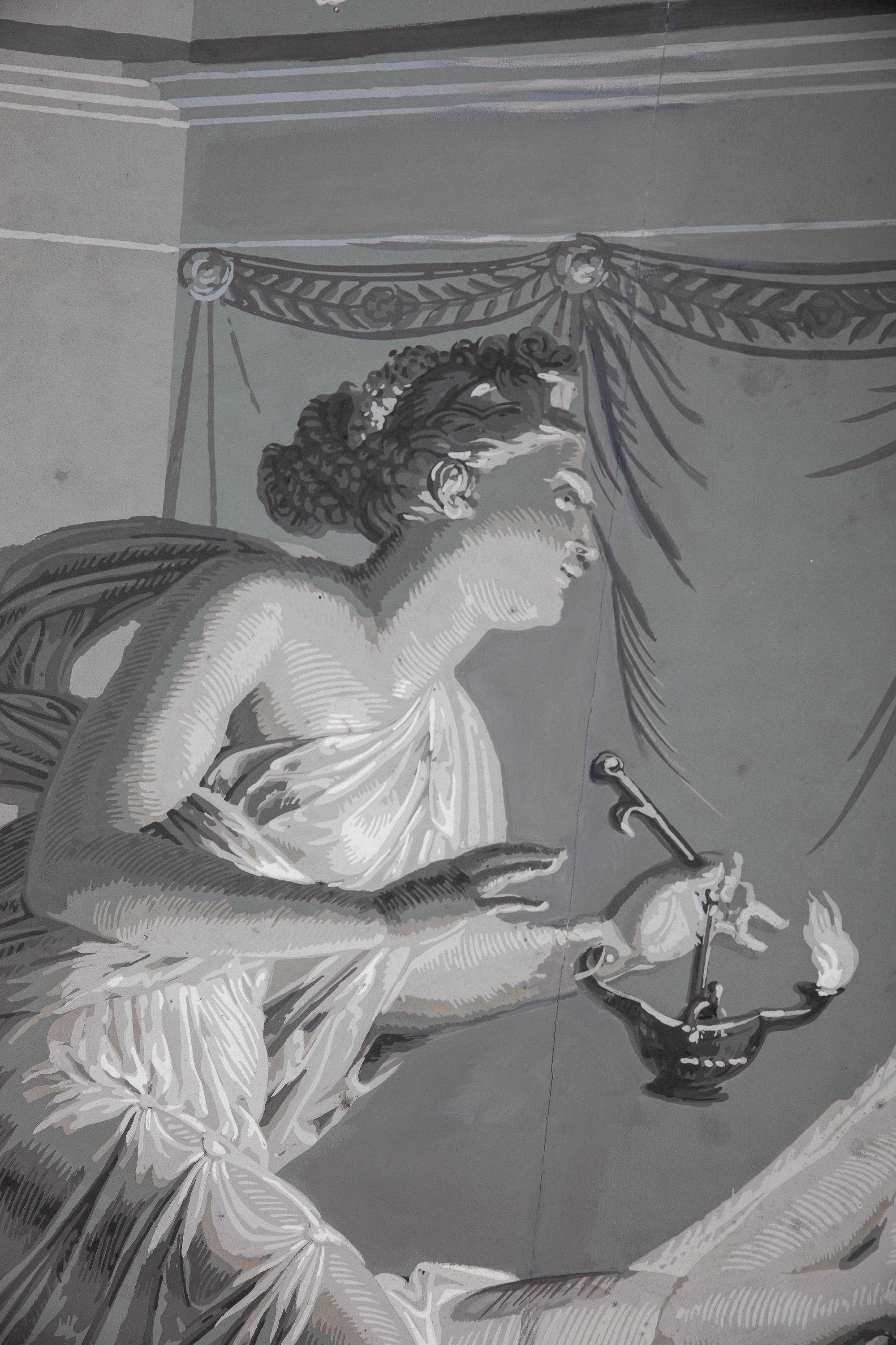 Decoración mural 'En Grisaille' de Dufour, París, Francia, Siglo XIX siglo XIX en venta