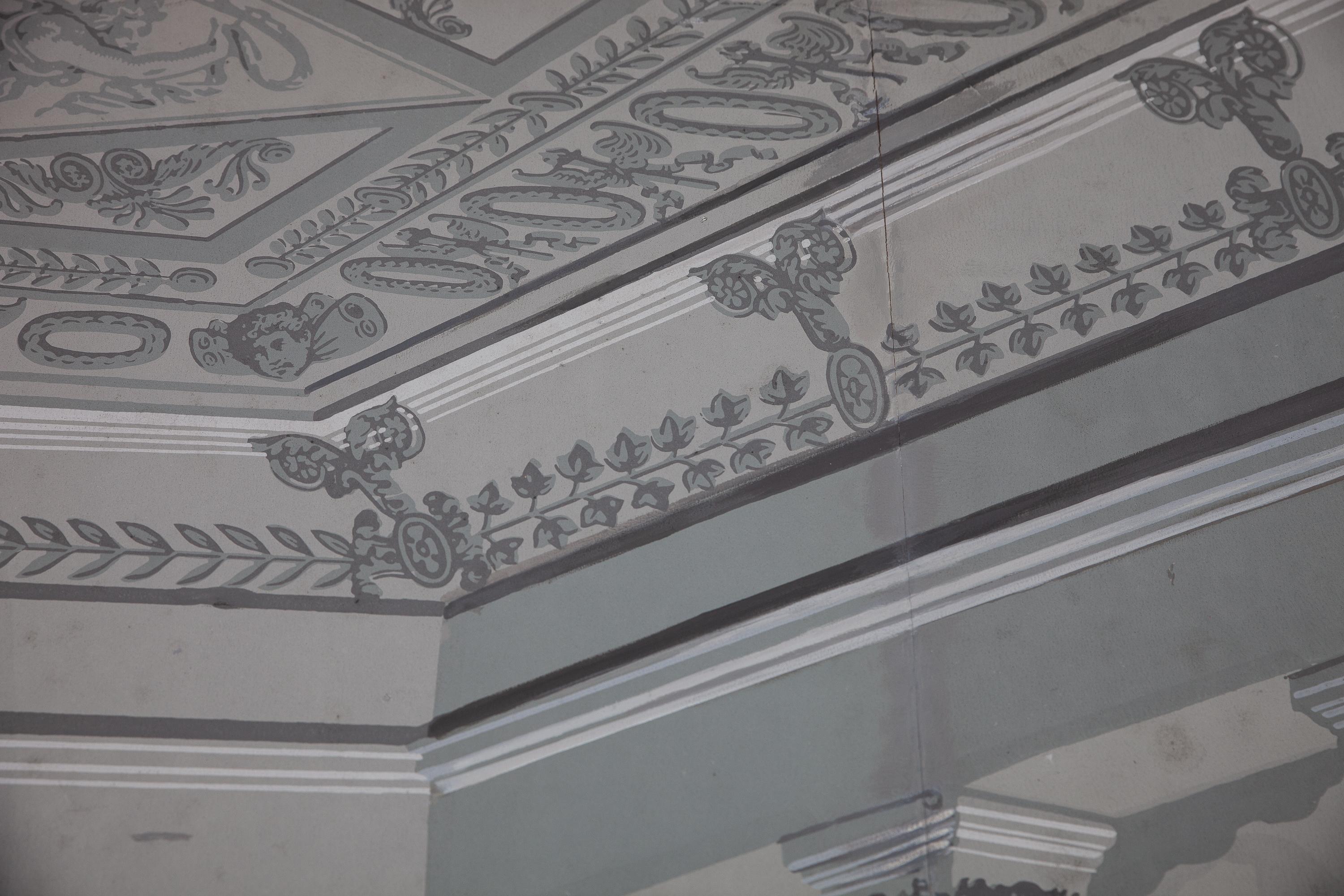 Decoración mural 'En Grisaille' de Dufour, París, Francia, Siglo XIX en venta 1