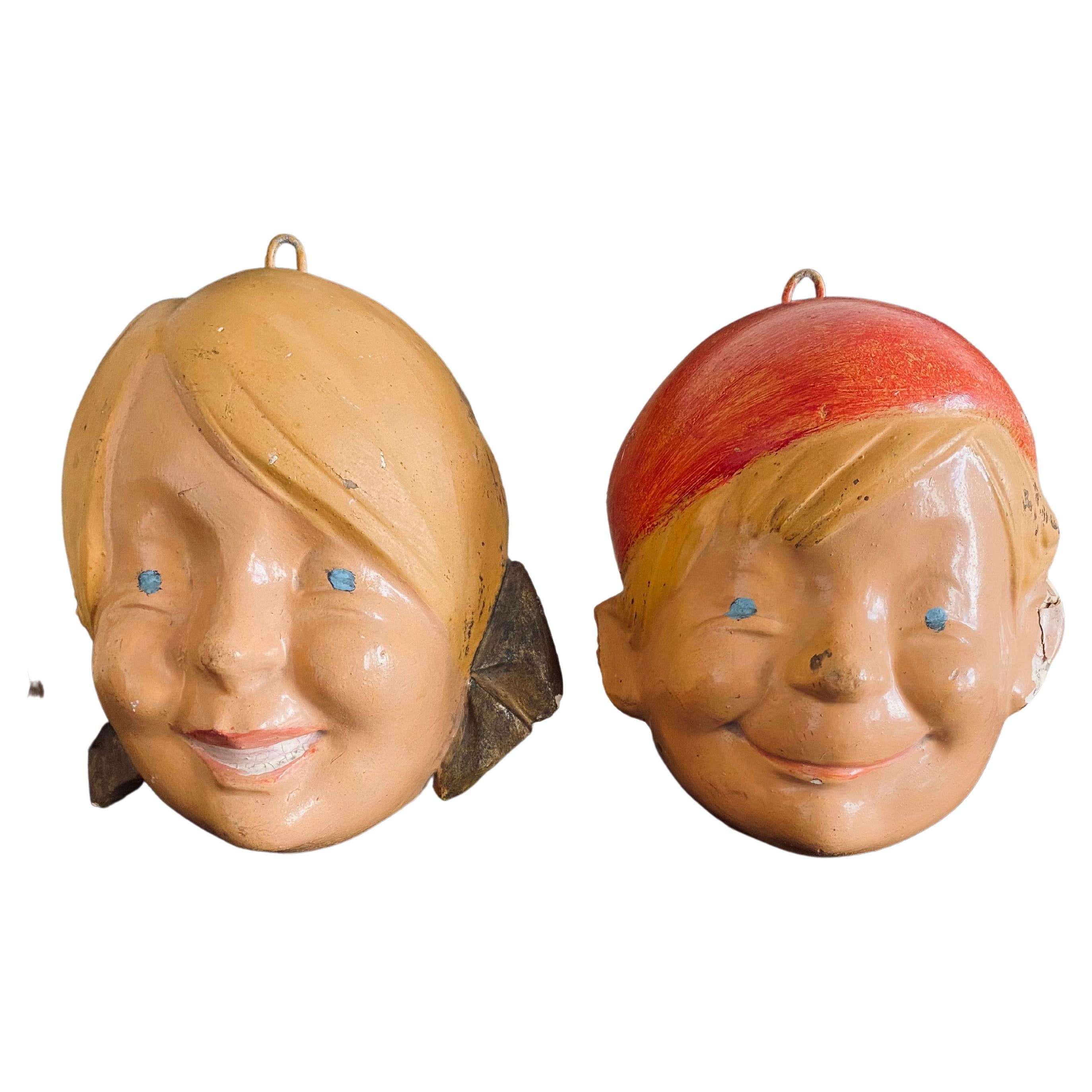 Wall Decoration for the Children's Room in the Form of Children's Masks