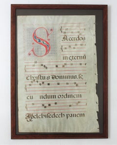 Wall Decoration Gregorian Chant on Parchment Sheet