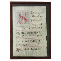 Wall Decoration Gregorian Chant on Parchment Sheet