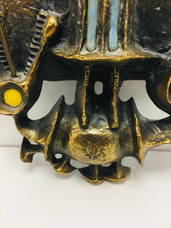 Mid-Century Metal Abstract Wall Sculpture "Saint George the Dragon Slayer" 1960s