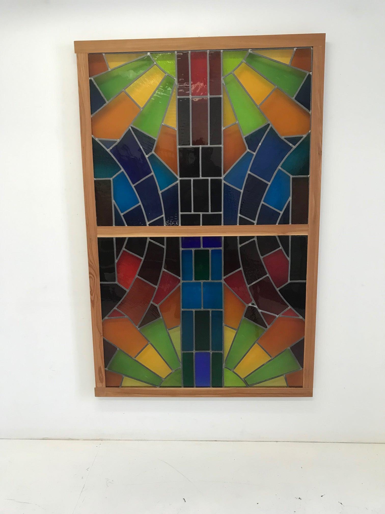 Wall Decorative Panel, Large Stained Glass, 1950 2