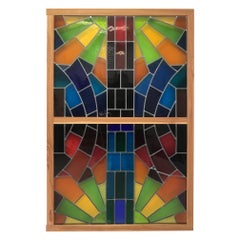 Wall Decorative Panel, Large Stained Glass, 1950