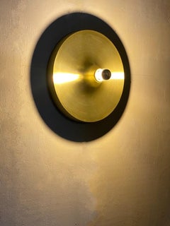 Charlotte Perriand for Les Arc Wall lamp Disc Mid-Century Gold -1970-