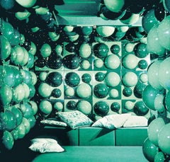 Wall Elements in Dark and Light Green Designed by Verner Panton for Visiona2