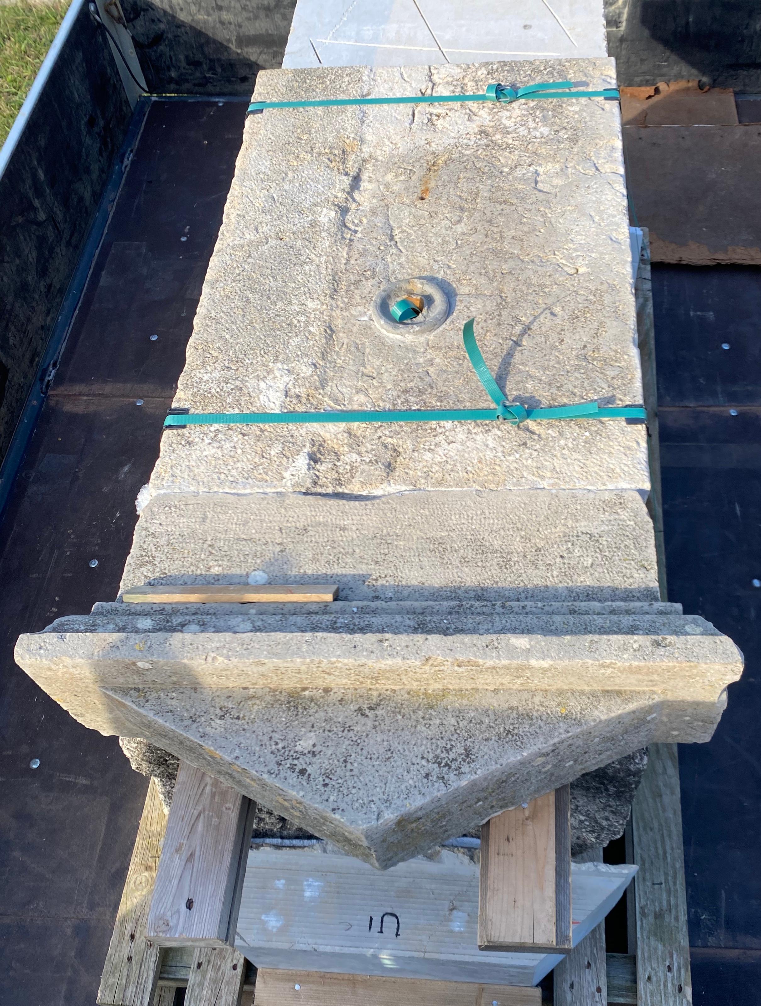 Wall fountain created from ancient  limestone elements For Sale 7