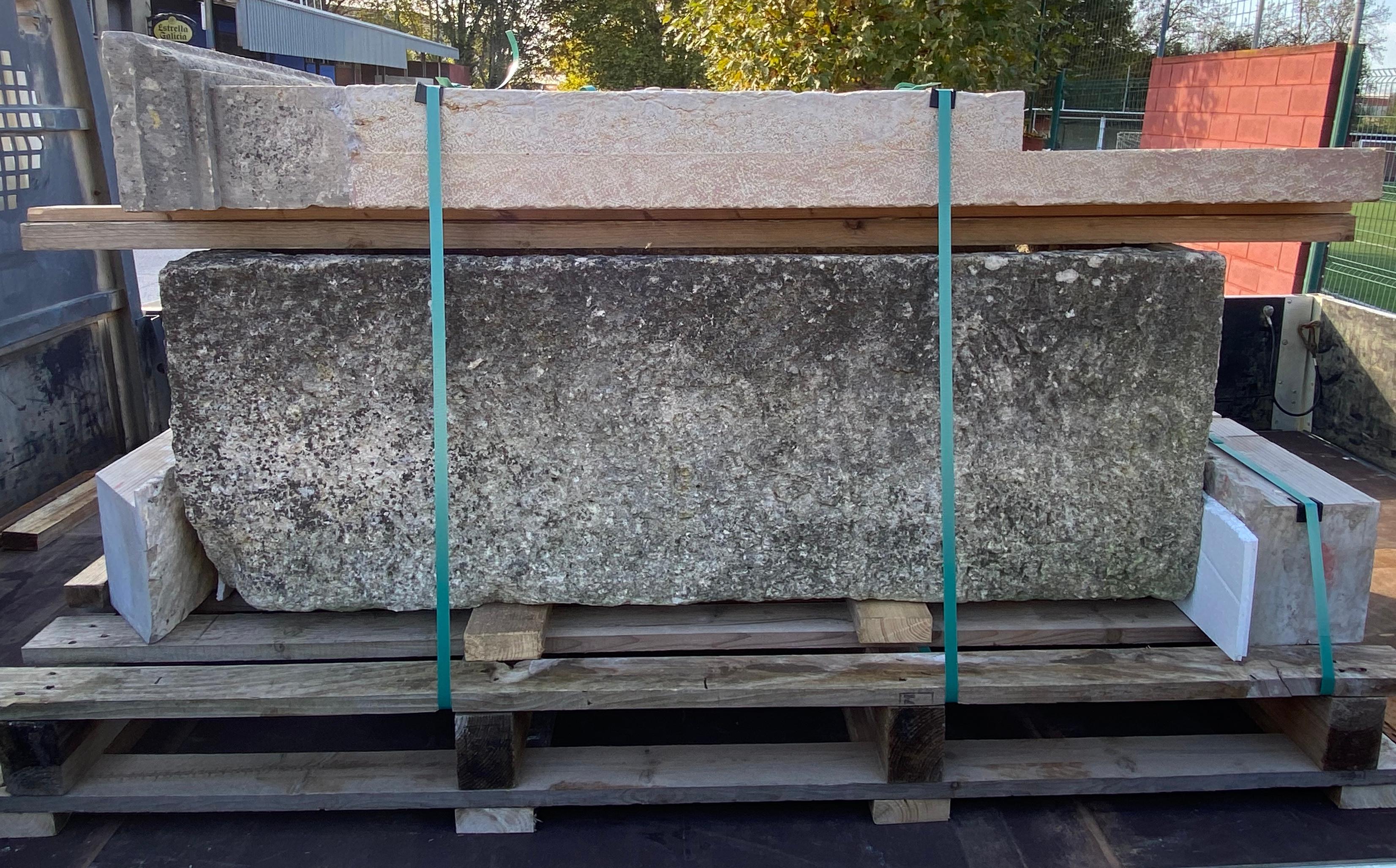 Wall fountain created from ancient  limestone elements For Sale 8