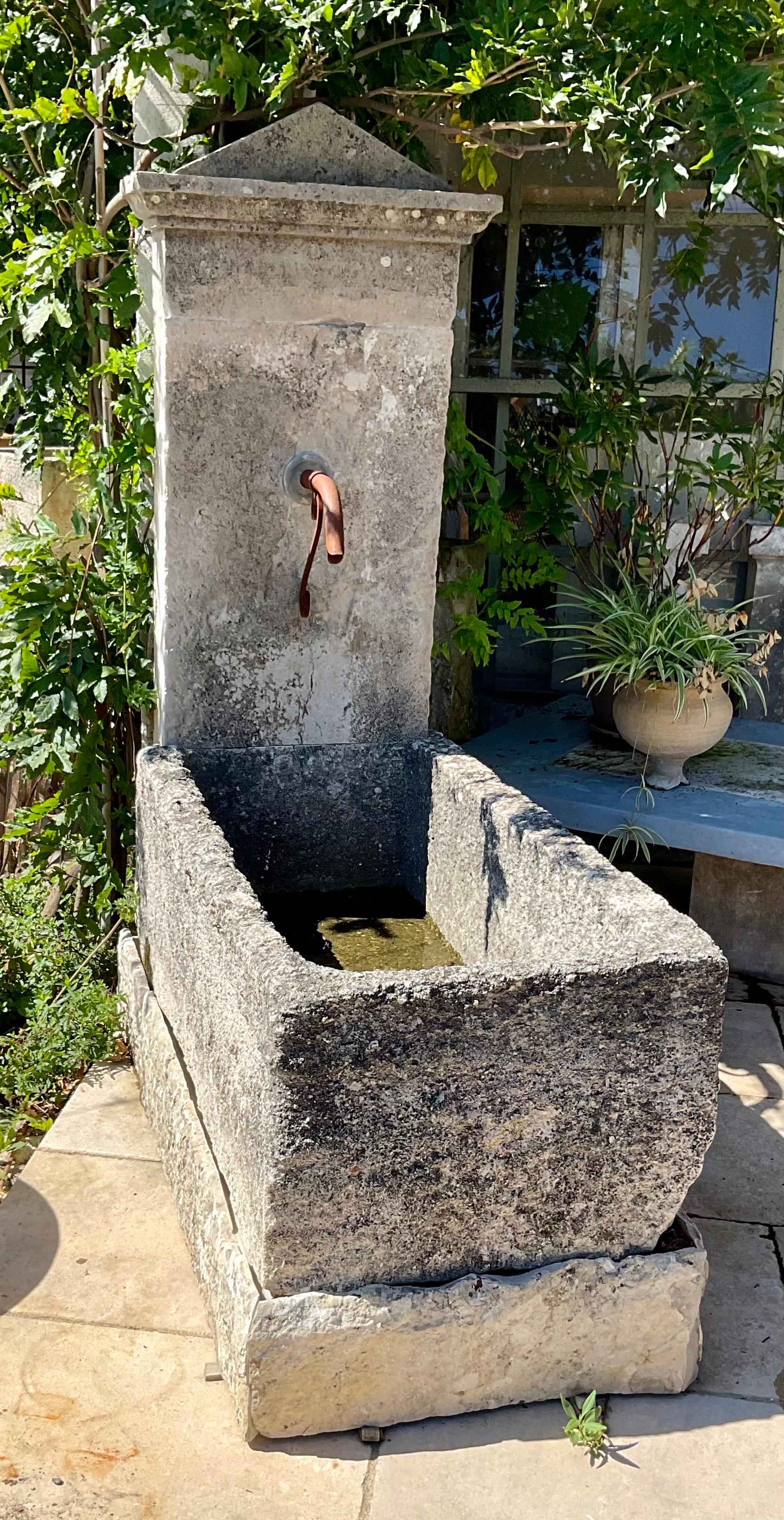 Wall fountain created from ancient  limestone elements For Sale 1