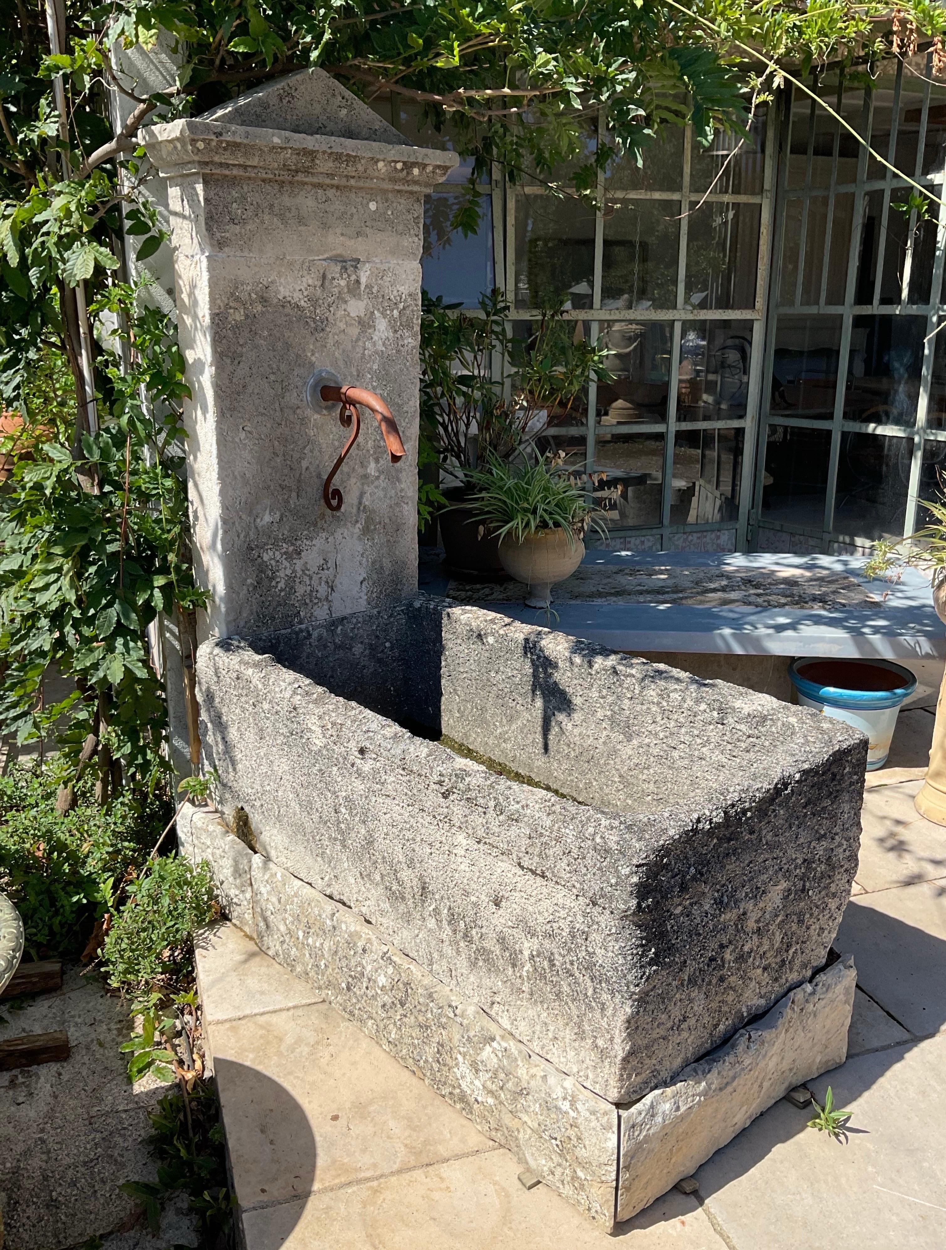 Wall fountain created from ancient  limestone elements For Sale 2