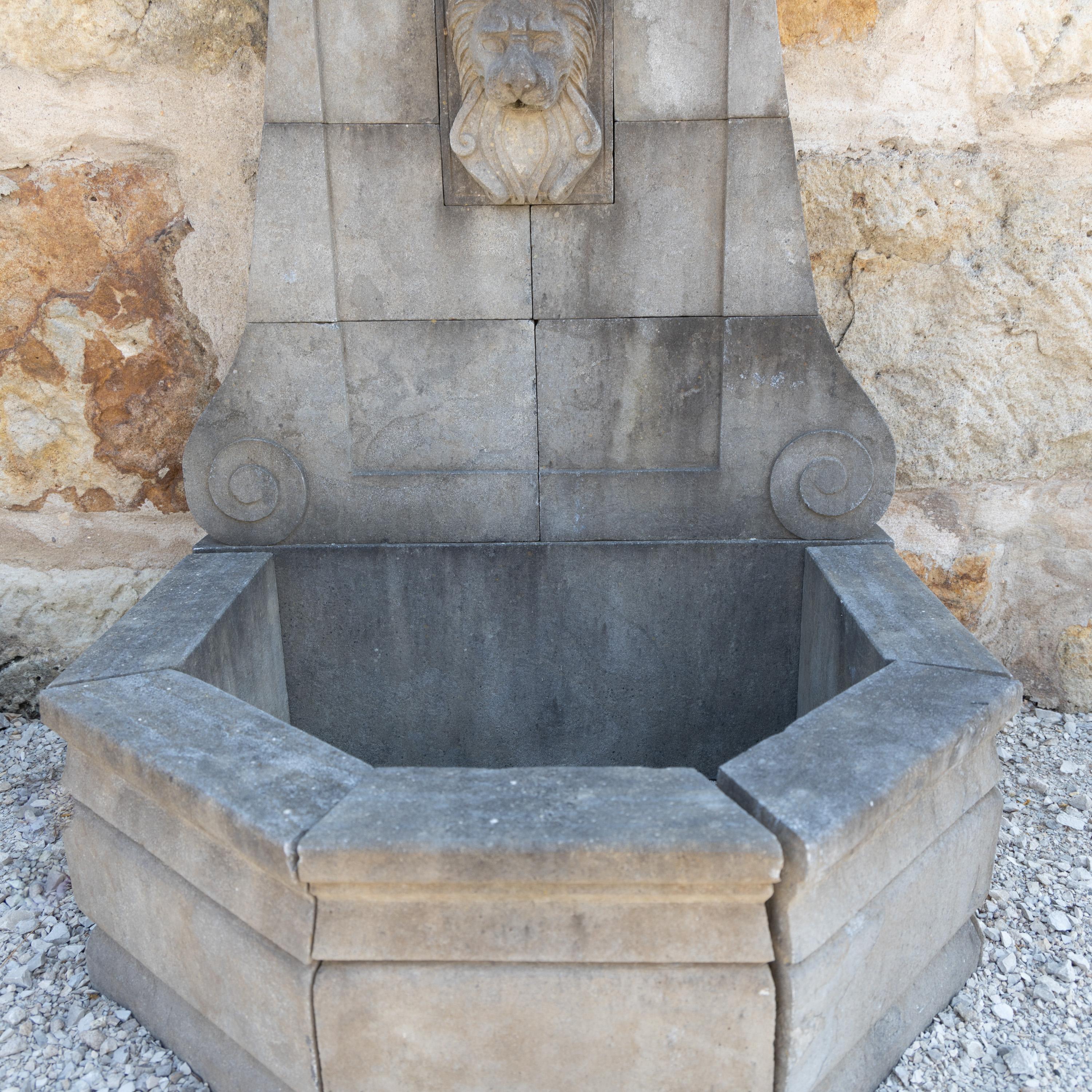 Stone Wall Fountain with Lion Head, 21st Century