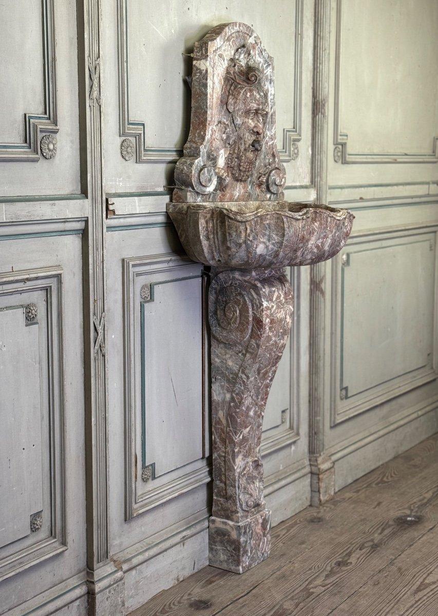 Wall Fountain With Mask, Rance Marble, 19th Century For Sale 7