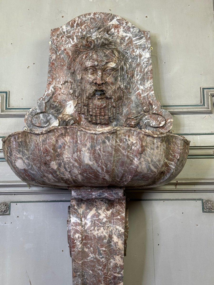 Wall Fountain With Mask, Rance Marble, 19th Century For Sale 1
