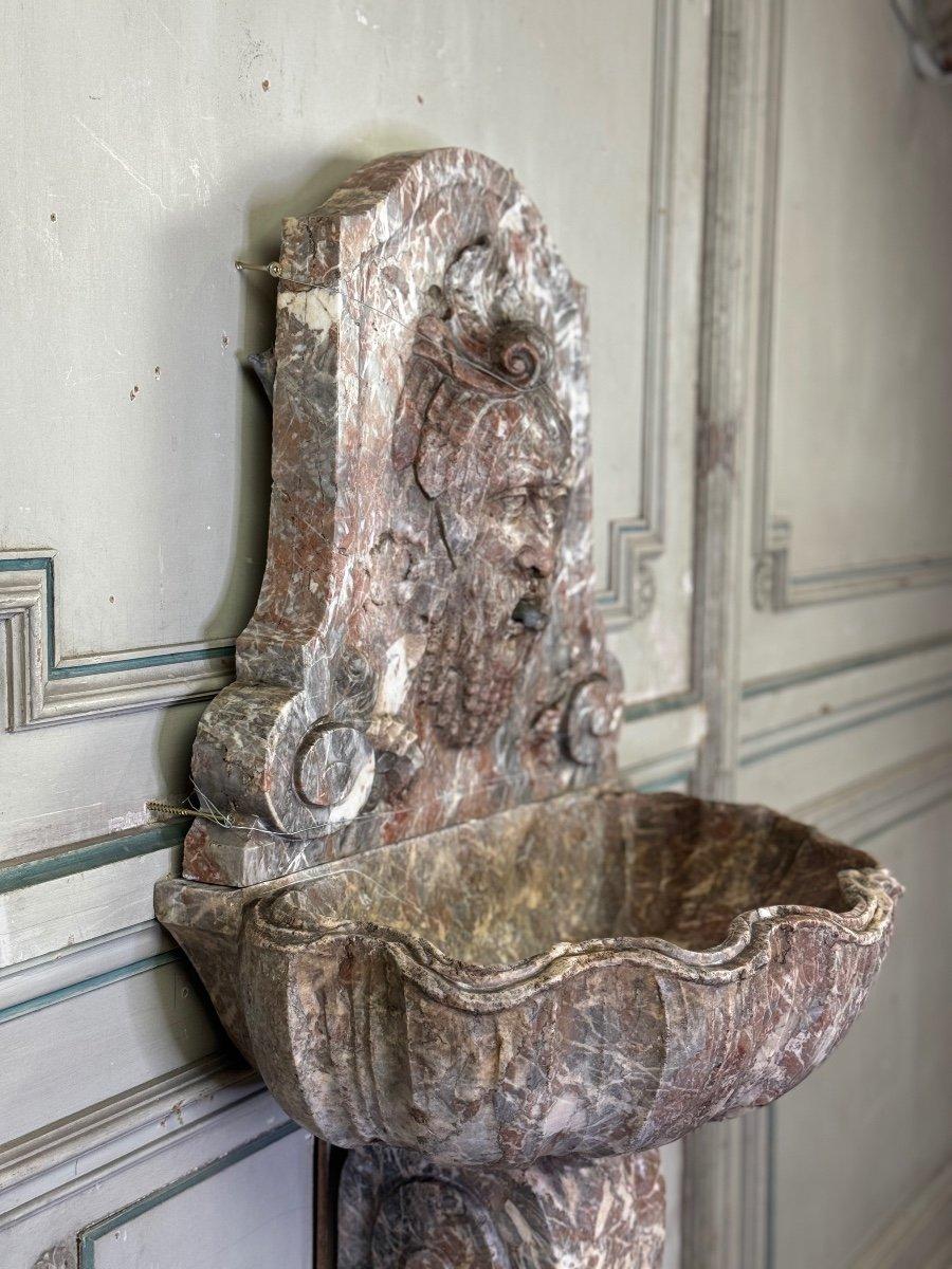 Wall Fountain With Mask, Rance Marble, 19th Century For Sale 2
