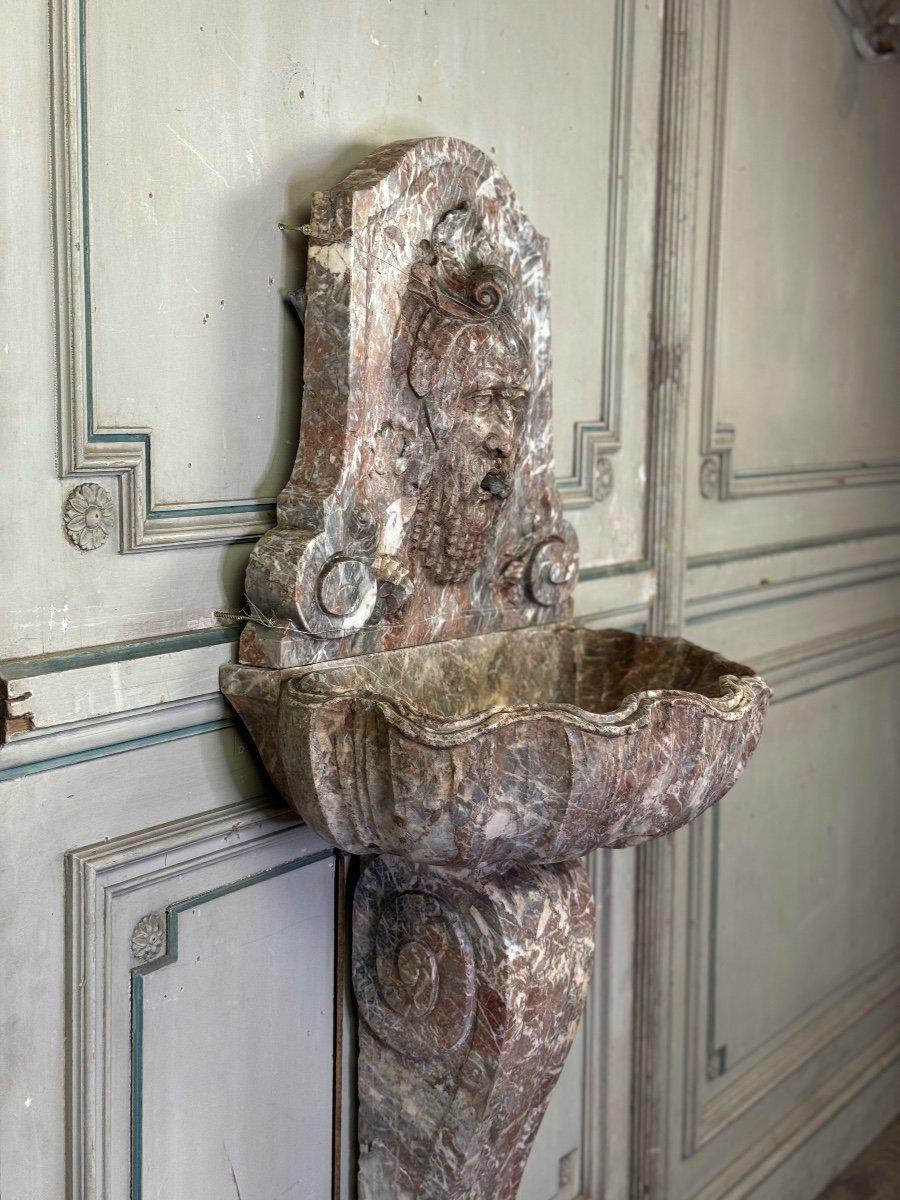 Wall Fountain With Mask, Rance Marble, 19th Century For Sale 3
