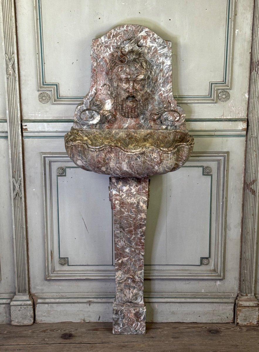 Wall Fountain With Mask, Rance Marble, 19th Century For Sale 4