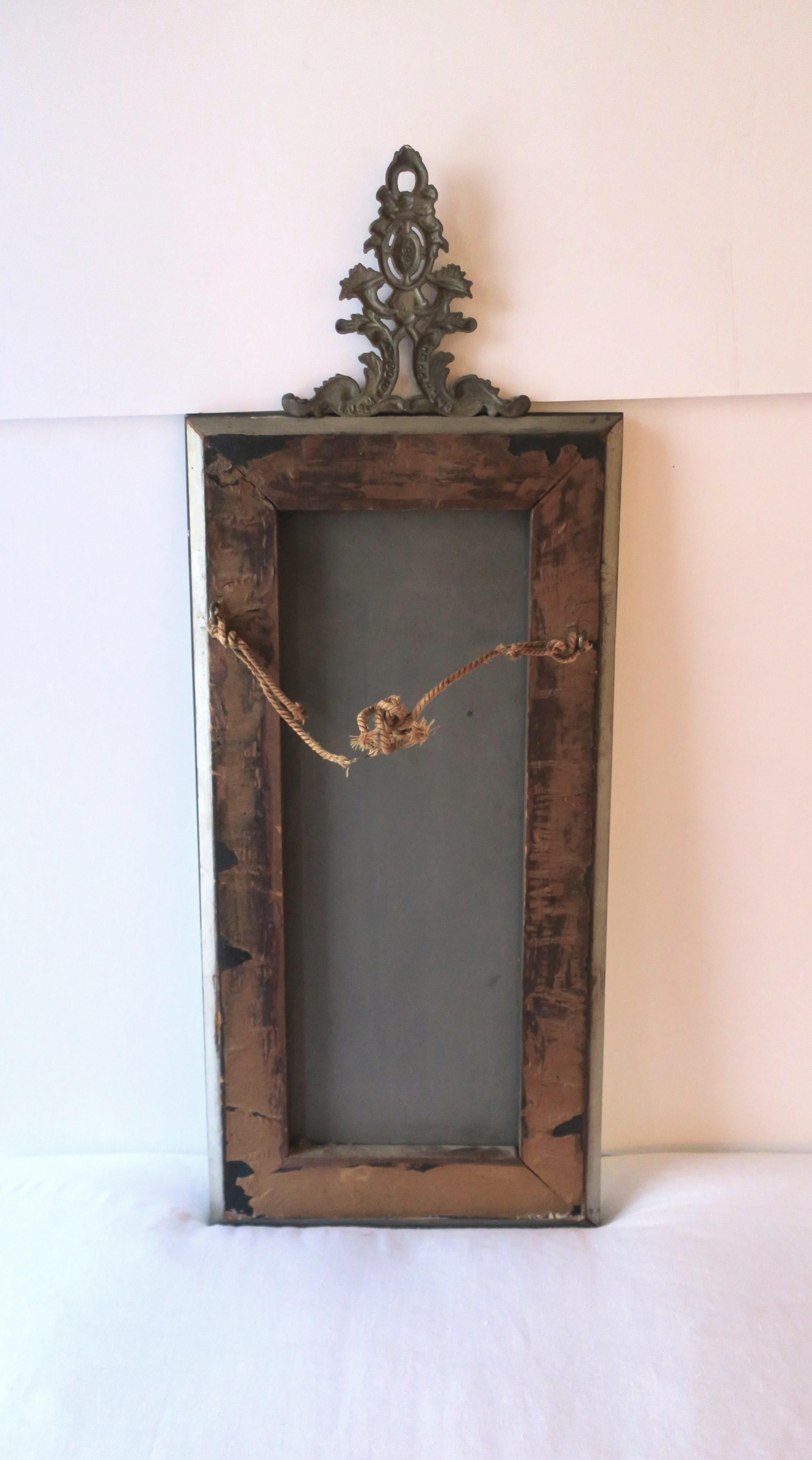 Wall Hall Foyer Vanity Mirror with Etched Design For Sale 5