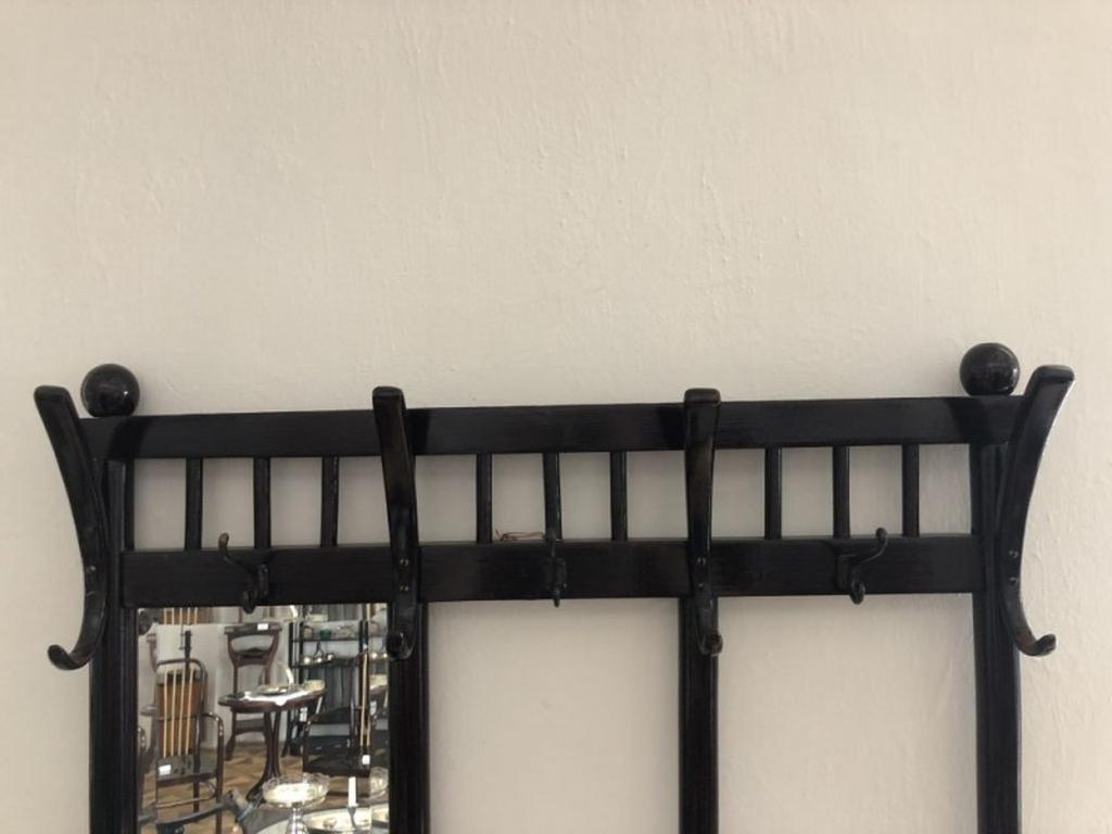 Wall coat rack by Josef Hoffmann for Cabaret Fledermaus, Vienna 1907. Professionally stained and repolished.