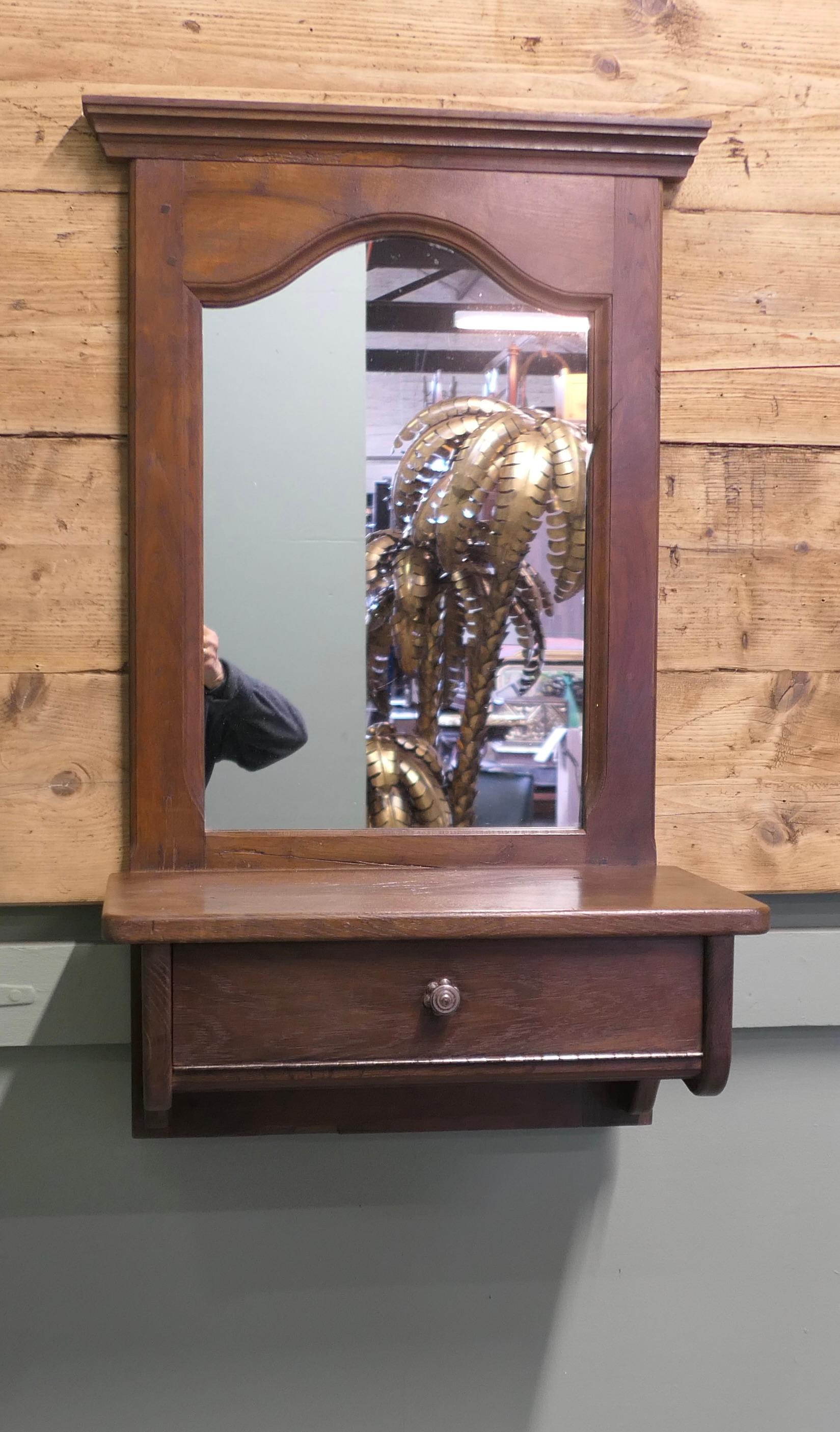 Castagno Specchio da guardaroba in castagno da appendere alla parete in vendita