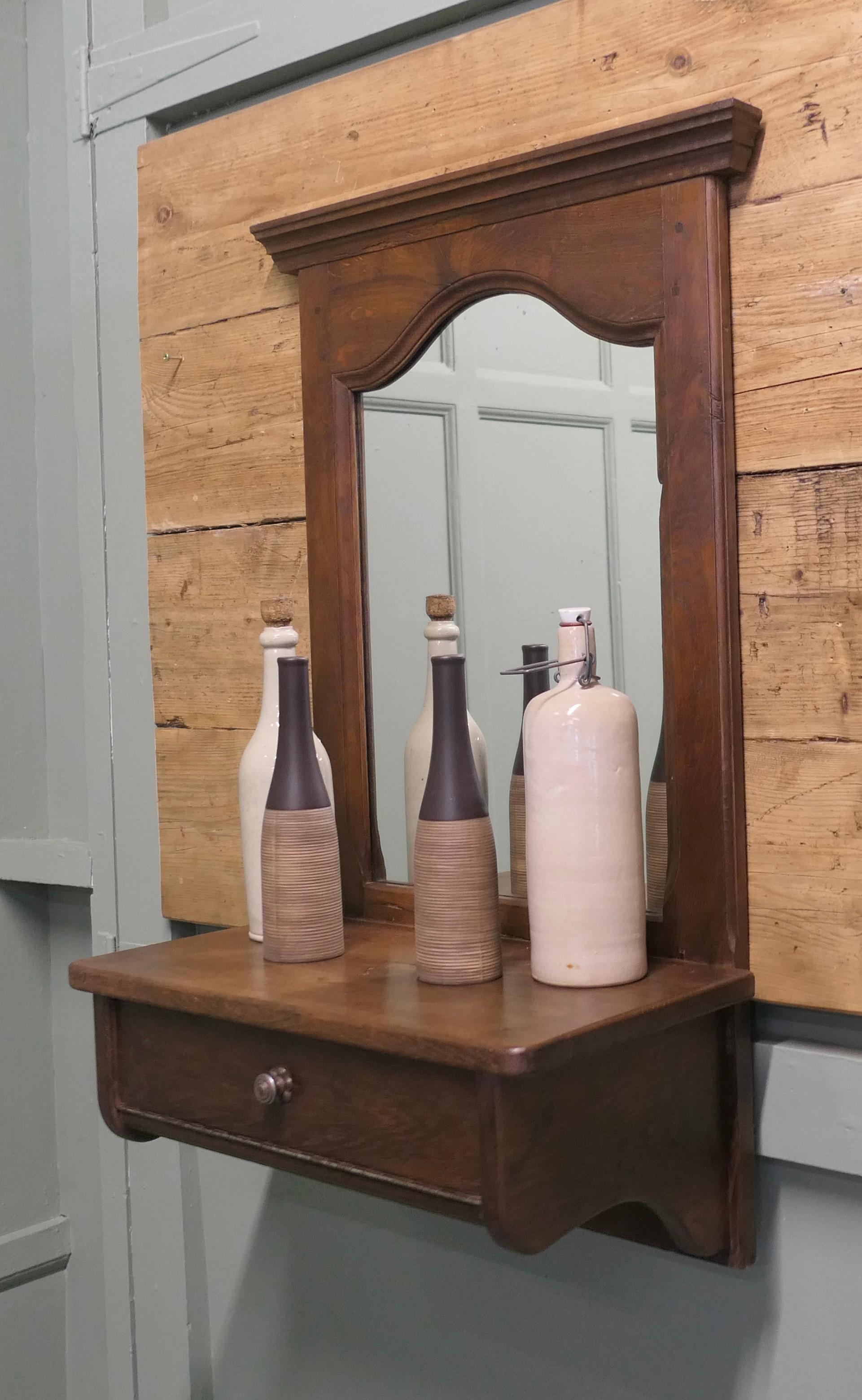 Specchio da guardaroba in castagno da appendere alla parete in vendita 1