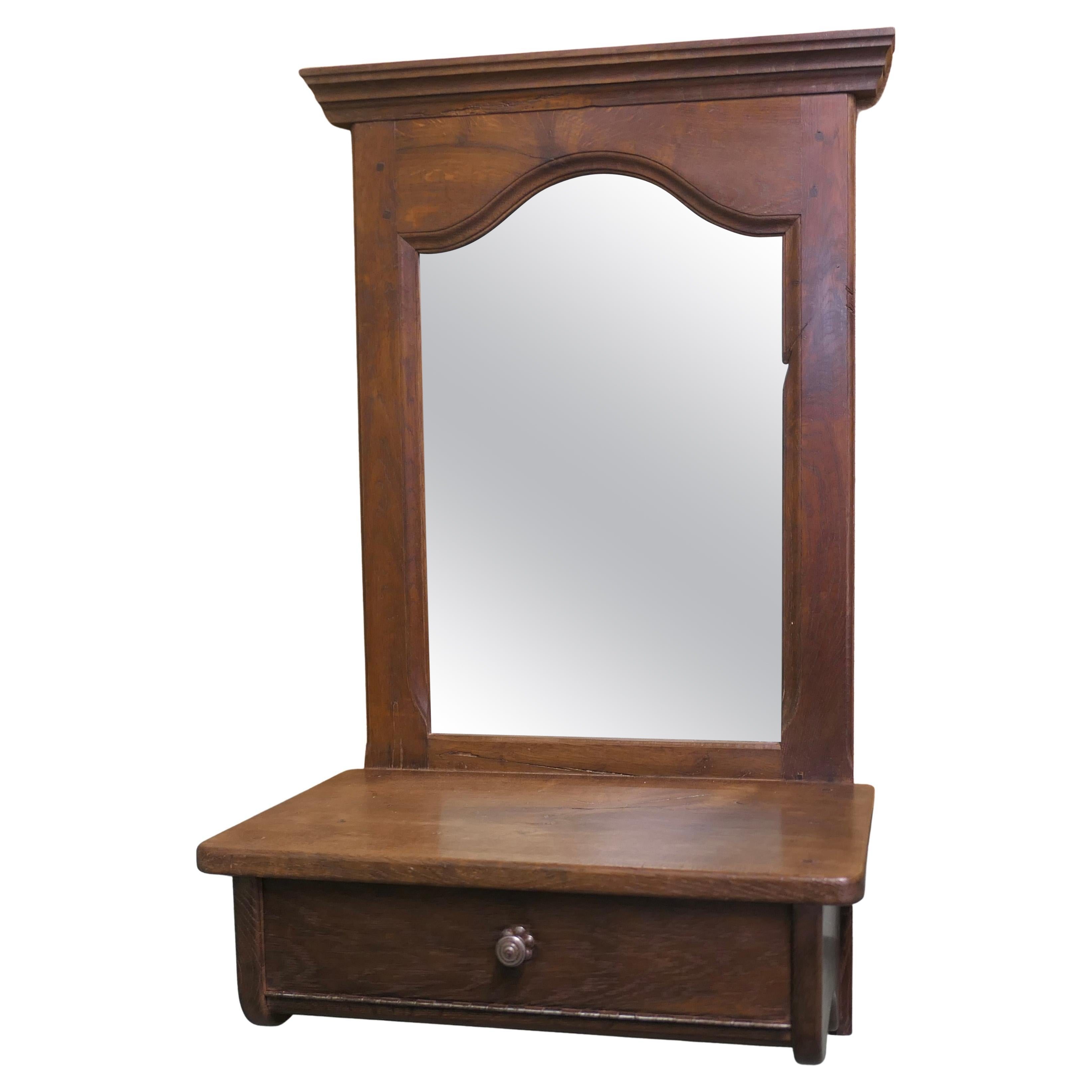 Wall Hanging Arts and Crafts Chestnut Cloakroom Mirror