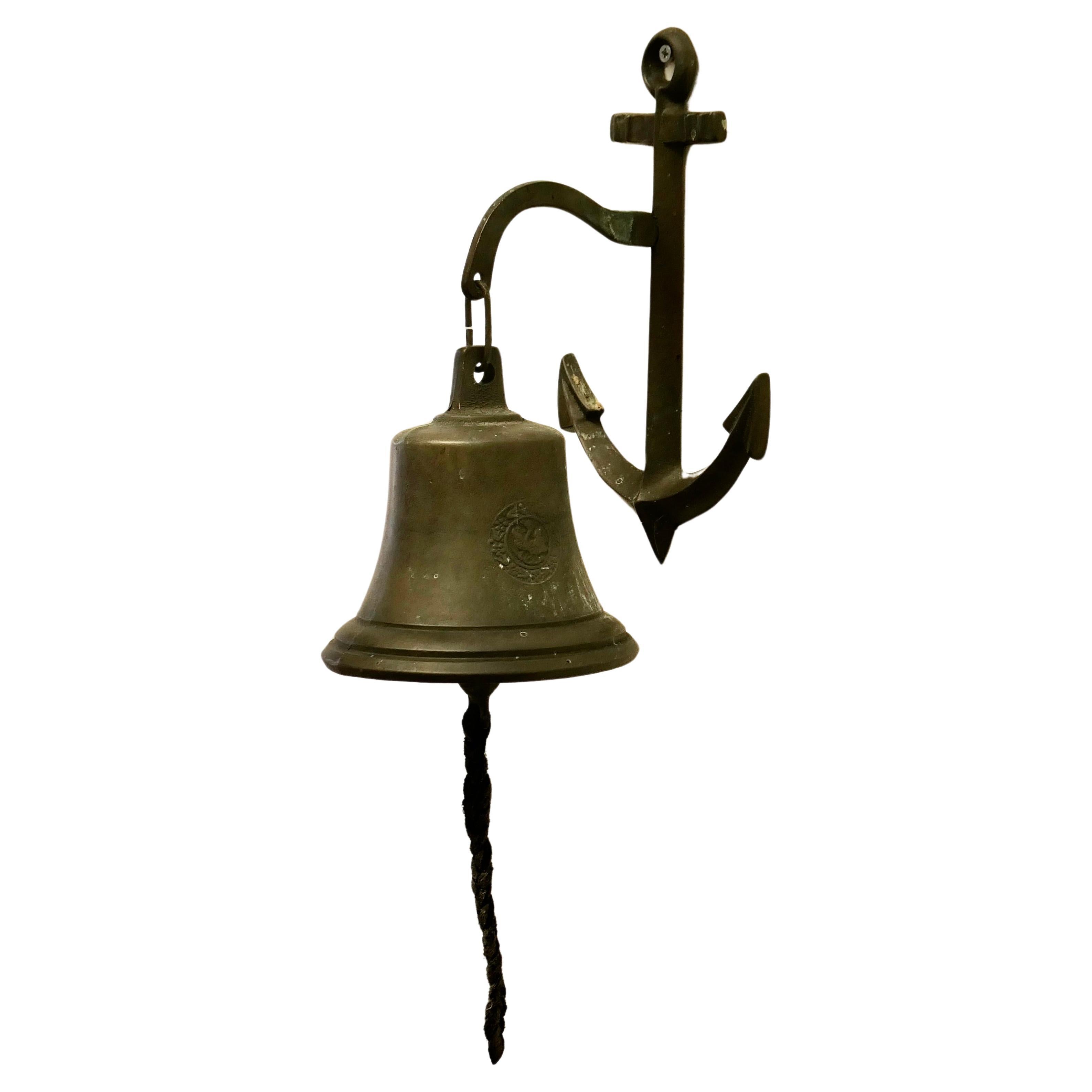 Wall Hanging Bronze Door Bell on an Anchor  This bell hangs on an anchor shaped