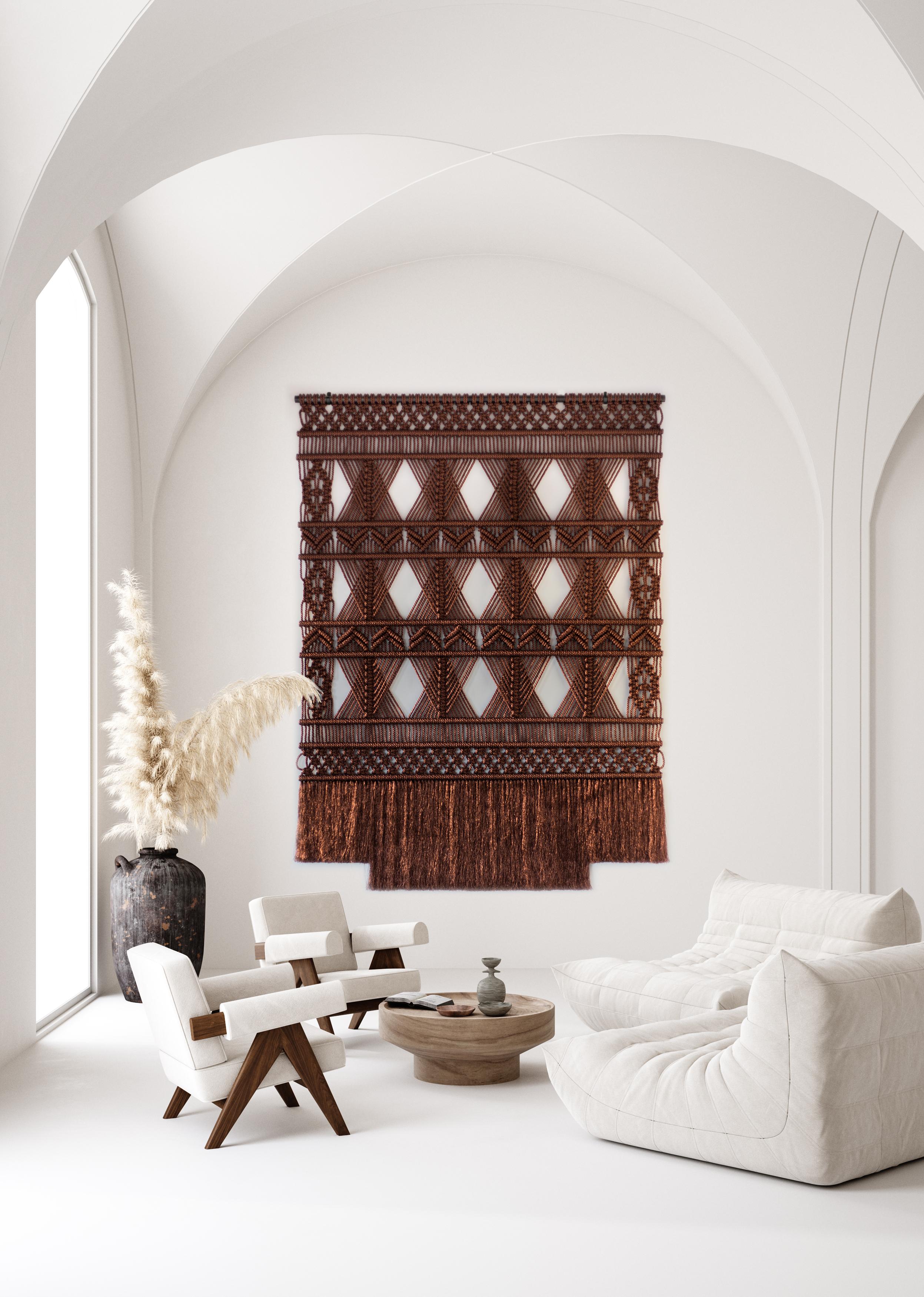 brown macrame wall hanging