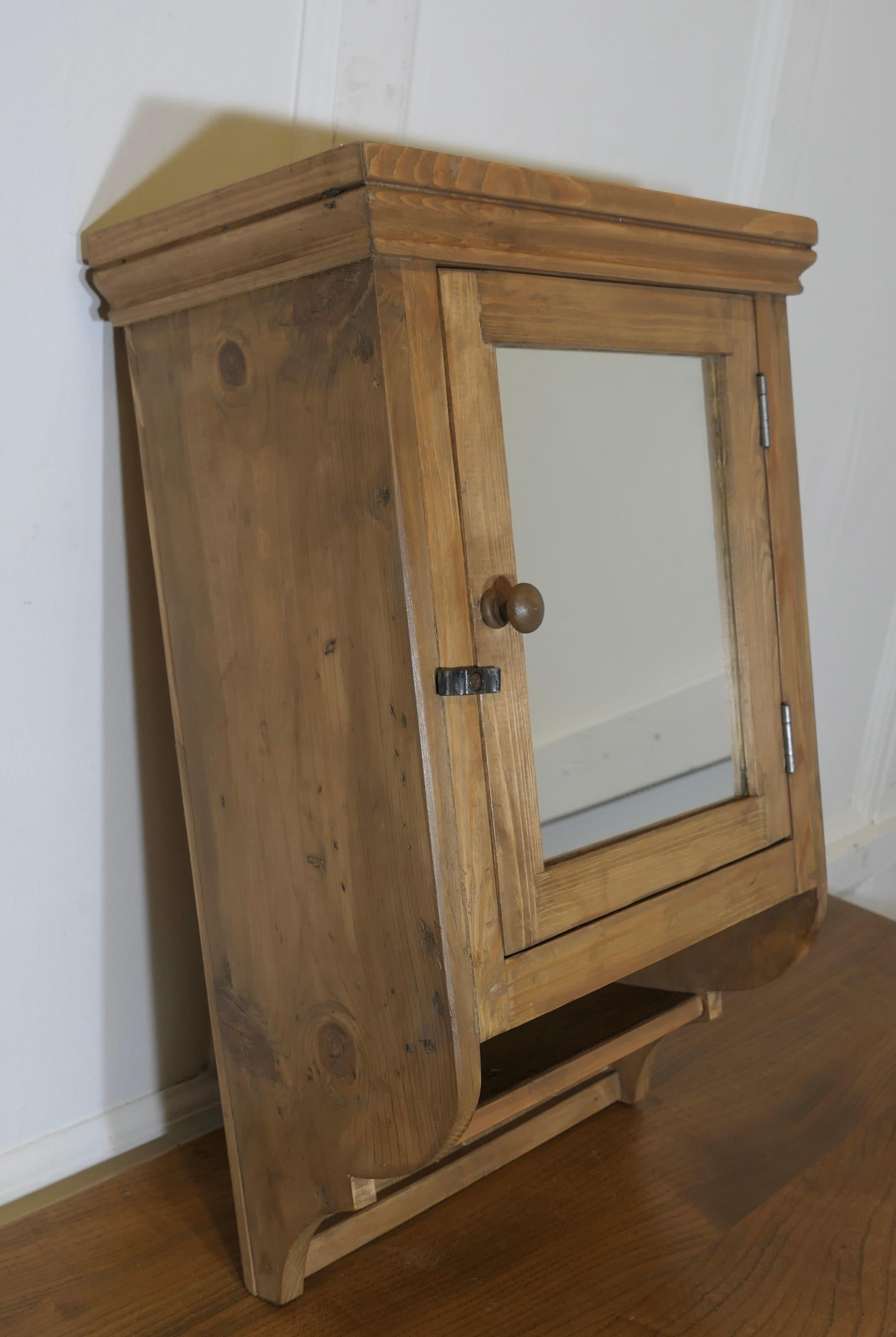 Pine Wall Hanging Cloakroom or Bathroom Cupboard    A very useful bathroom cabinet  For Sale