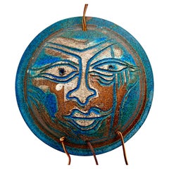 Wall Hanging "Face" Pottery by Master Ceramicist Charles Counts, signed, 1970's