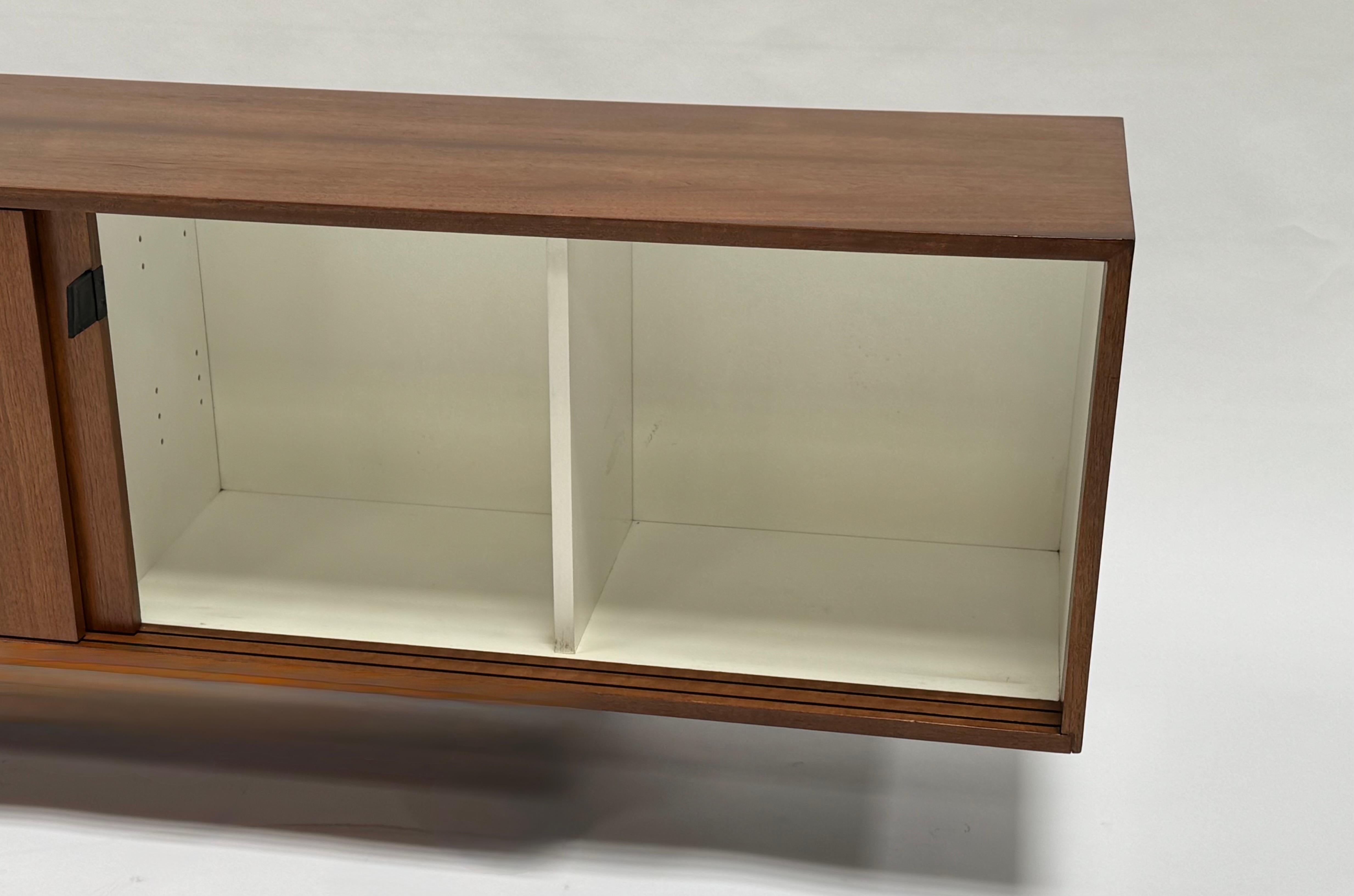 Wall Hanging Knoll Credenza in Walnut For Sale 2