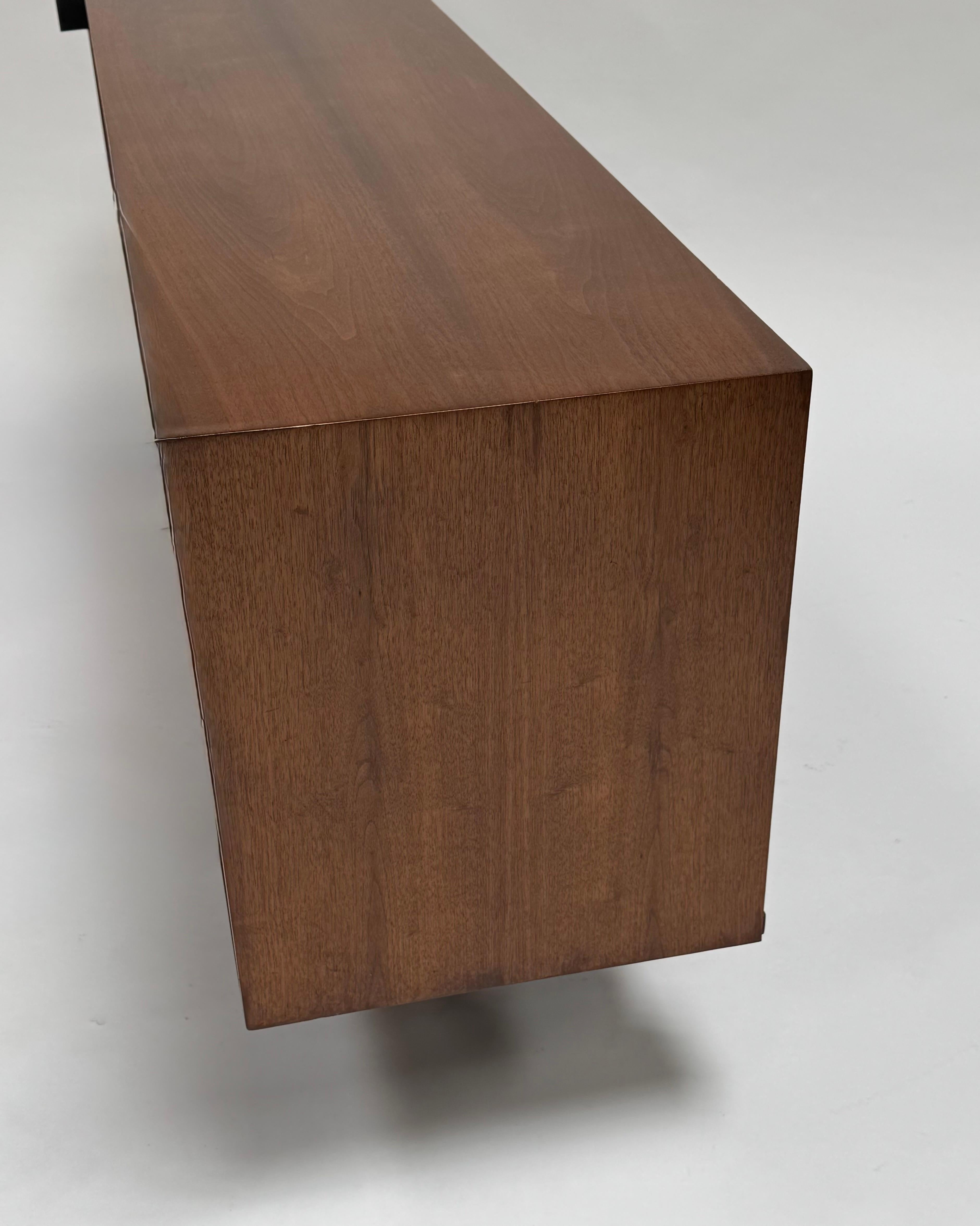 Mid-20th Century Wall Hanging Knoll Credenza in Walnut For Sale