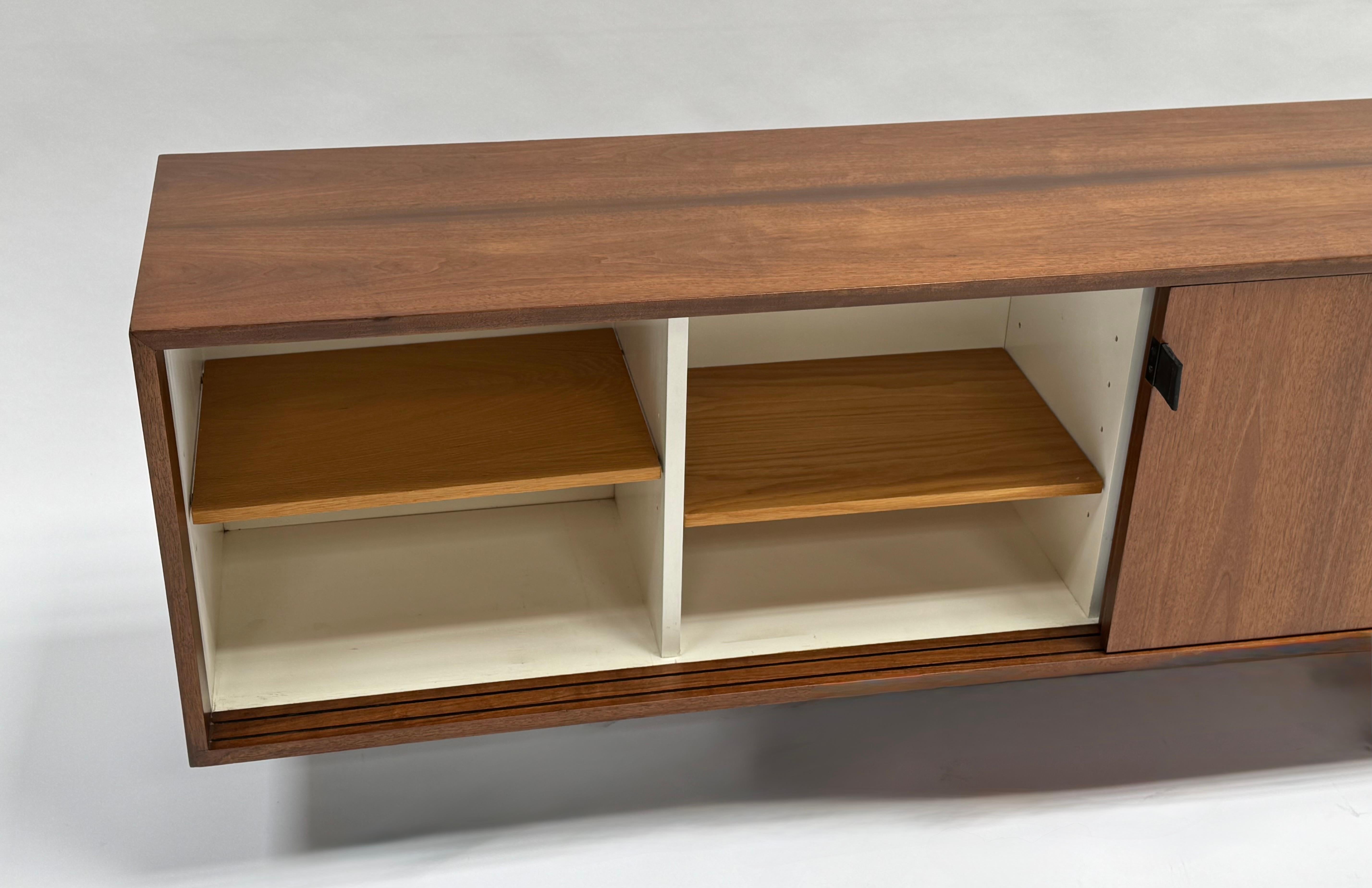 Wall Hanging Knoll Credenza in Walnut For Sale 1