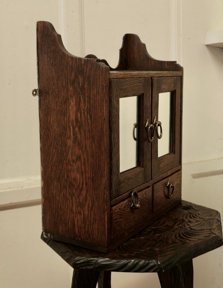 Wall Hanging Oak Cloakroom or Bathroom Cupboard For Sale at 1stDibs