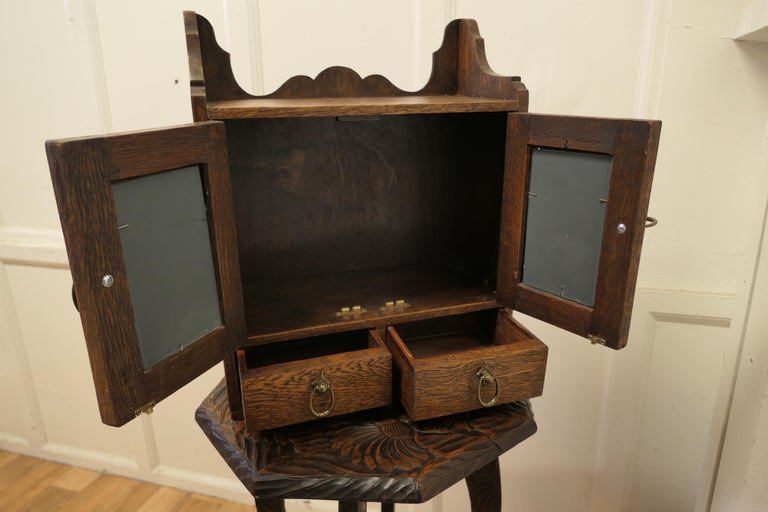 Wall Hanging Oak Cloakroom or Bathroom Cupboard For Sale at 1stDibs