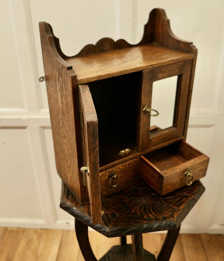 Wall Hanging Oak Cloakroom or Bathroom Cupboard For Sale at 1stDibs