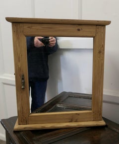 Wall Hanging Pine Cloakroom or Bathroom Mirrored Cupboard