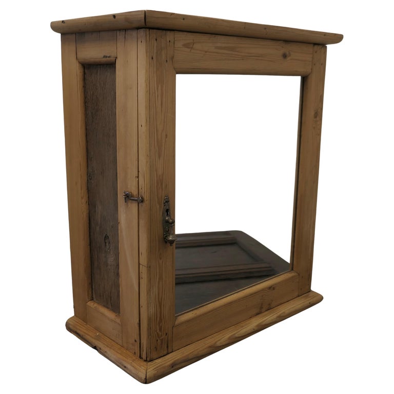 Wall Hanging Pine Cloakroom or Bathroom Mirrored Cupboard For Sale at