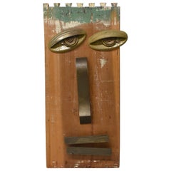 Wall Hanging Plaque Found Pieces Cubist Face "Ode To A Cubist"