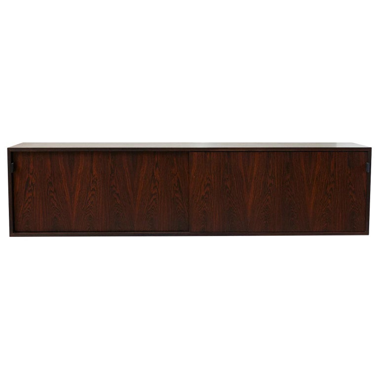 Florence Knoll Hanging Rosewood Credenza, 1960s 
